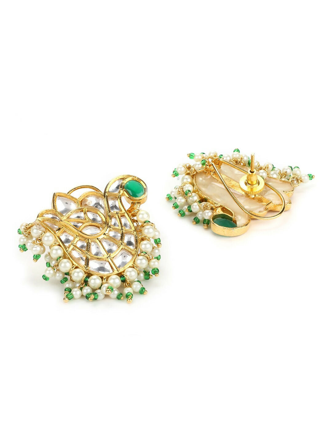 Oversized Kundan Studs with Meenakari- Ruby Raang | Grab2Buy