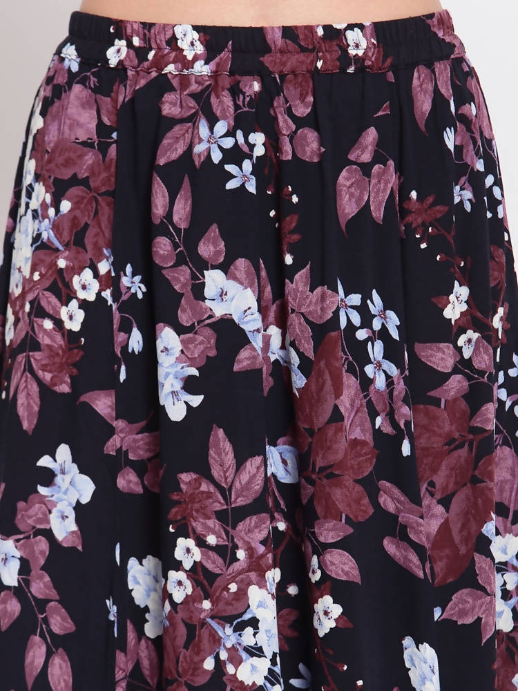 Myshka Women's Multi Printed Crepe Na Na Casual Skirt | Grab2Buy