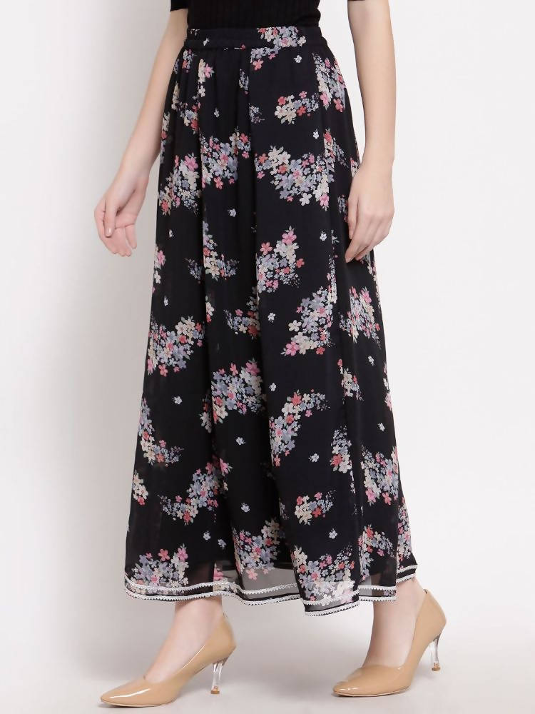 Myshka Women's Multi Georgette Na Na Printed Casual Skirt | Grab2Buy