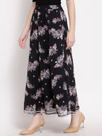 Myshka Women's Multi Georgette Na Na Printed Casual Skirt | Grab2Buy