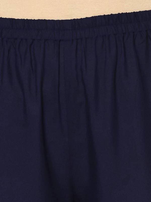 Aniyah Rayon Navy Blue Color Block Print Flared Slip-On Palazzo (AN-216K) | Grab2Buy