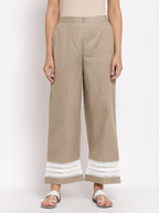 Myshka Women's Trendy Grey Cotton Solid Casual Trouser | Grab2Buy