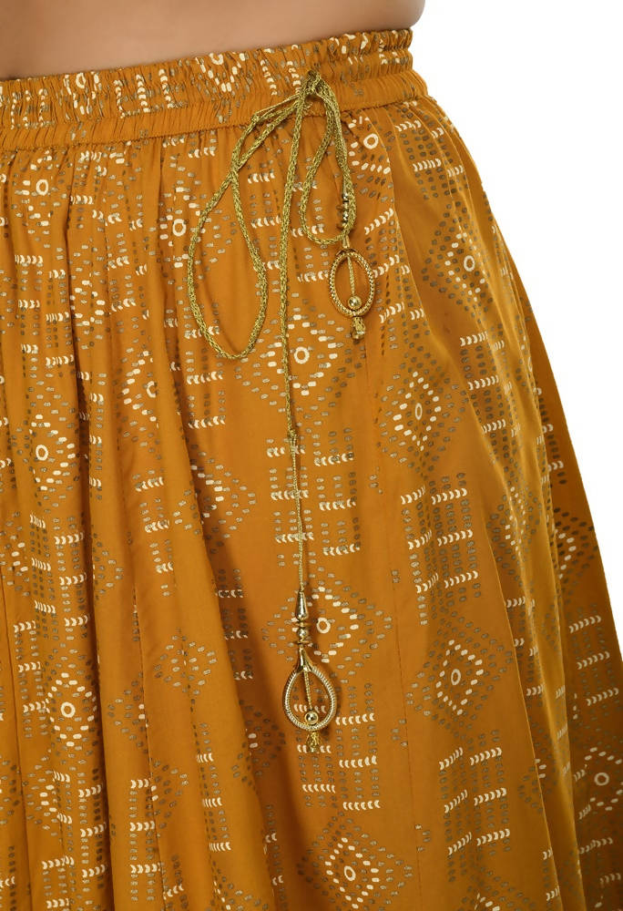 Mominos Fashion Moeza Cotton Mustard Color Printed Lehenga (Lancha) | Grab2Buy
