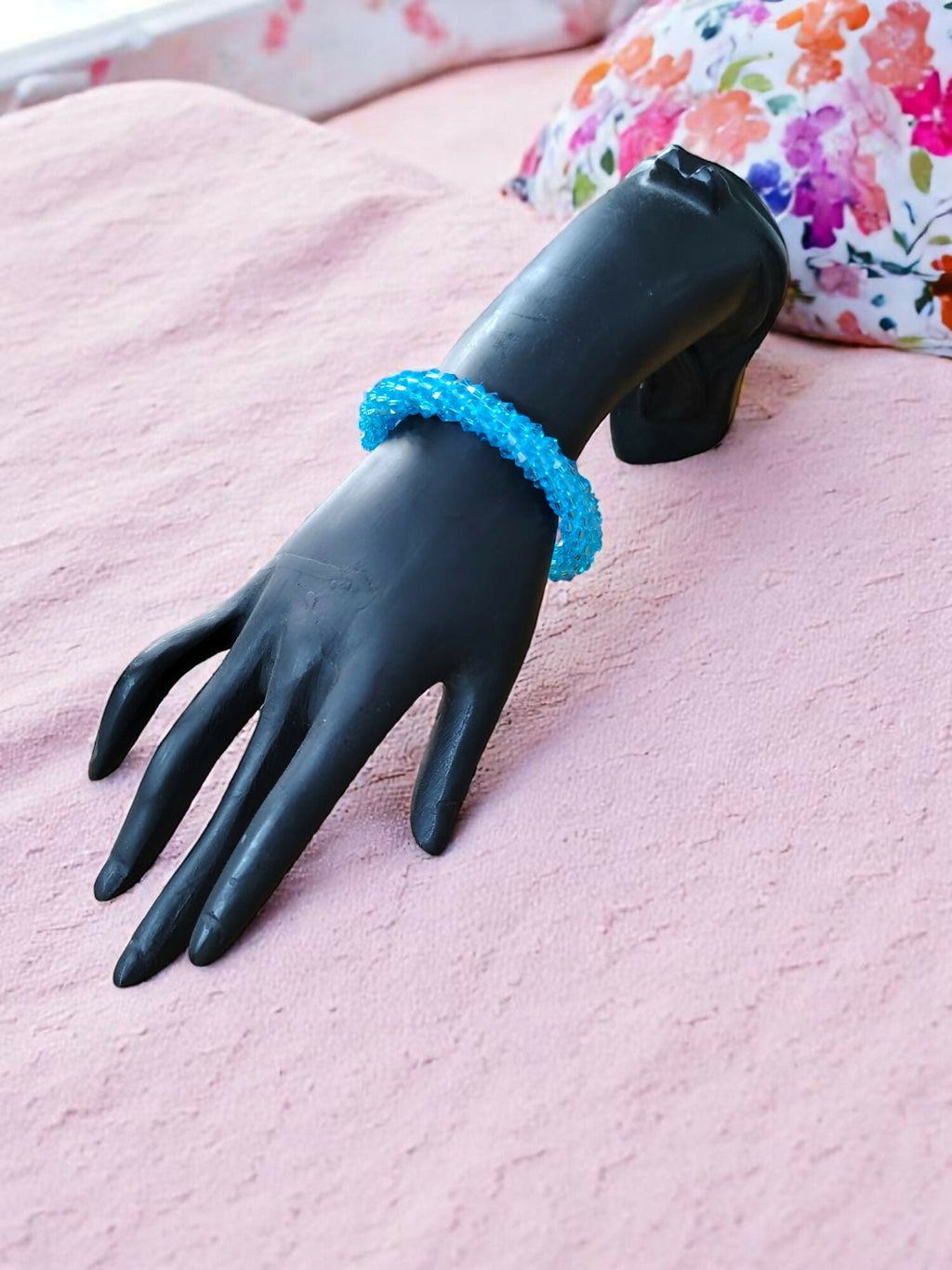 Inhanns Unisex Crystal Bloom – Adjustable Crystal Bead Bracelets - Sky Blue | Grab2Buy