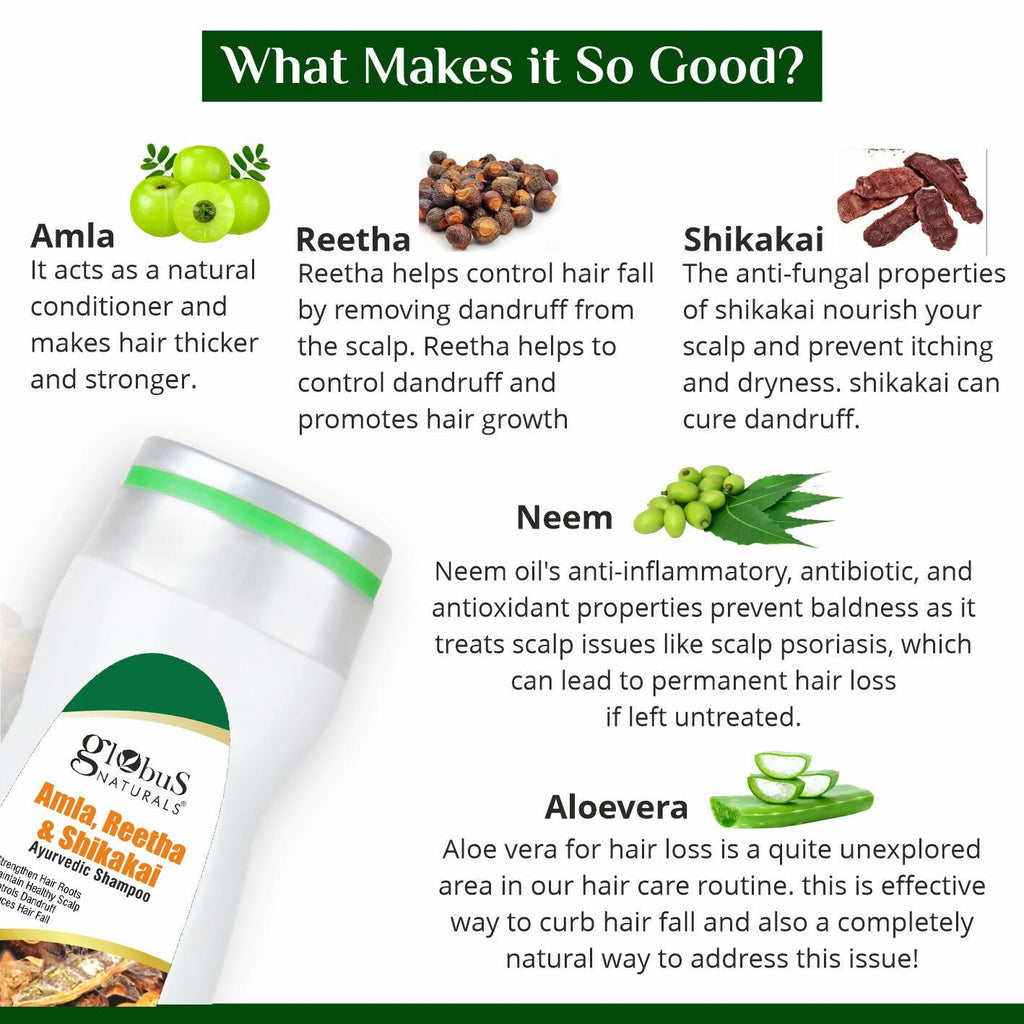 Globus Naturals Amla Reetha Shikakai Shampoo | Grab2Buy