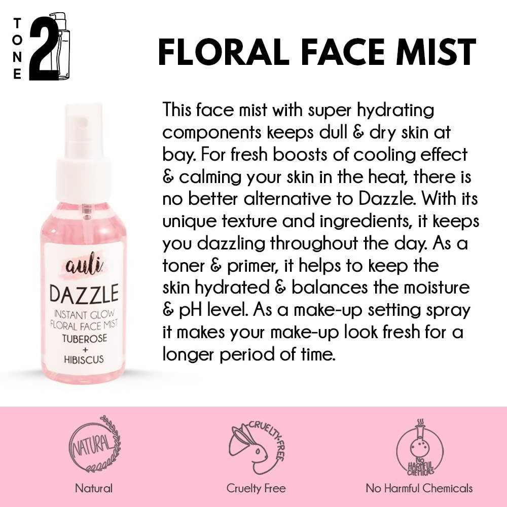 Auli Dazzle Instant Glow Floral Face Toner and Mist | Grab2Buy