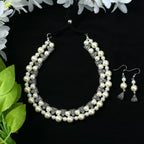 Mominos Fashion Johar Kamal Silver-Plated Brass Finish Pearls Work Choker For Women (White) | Grab2Buy