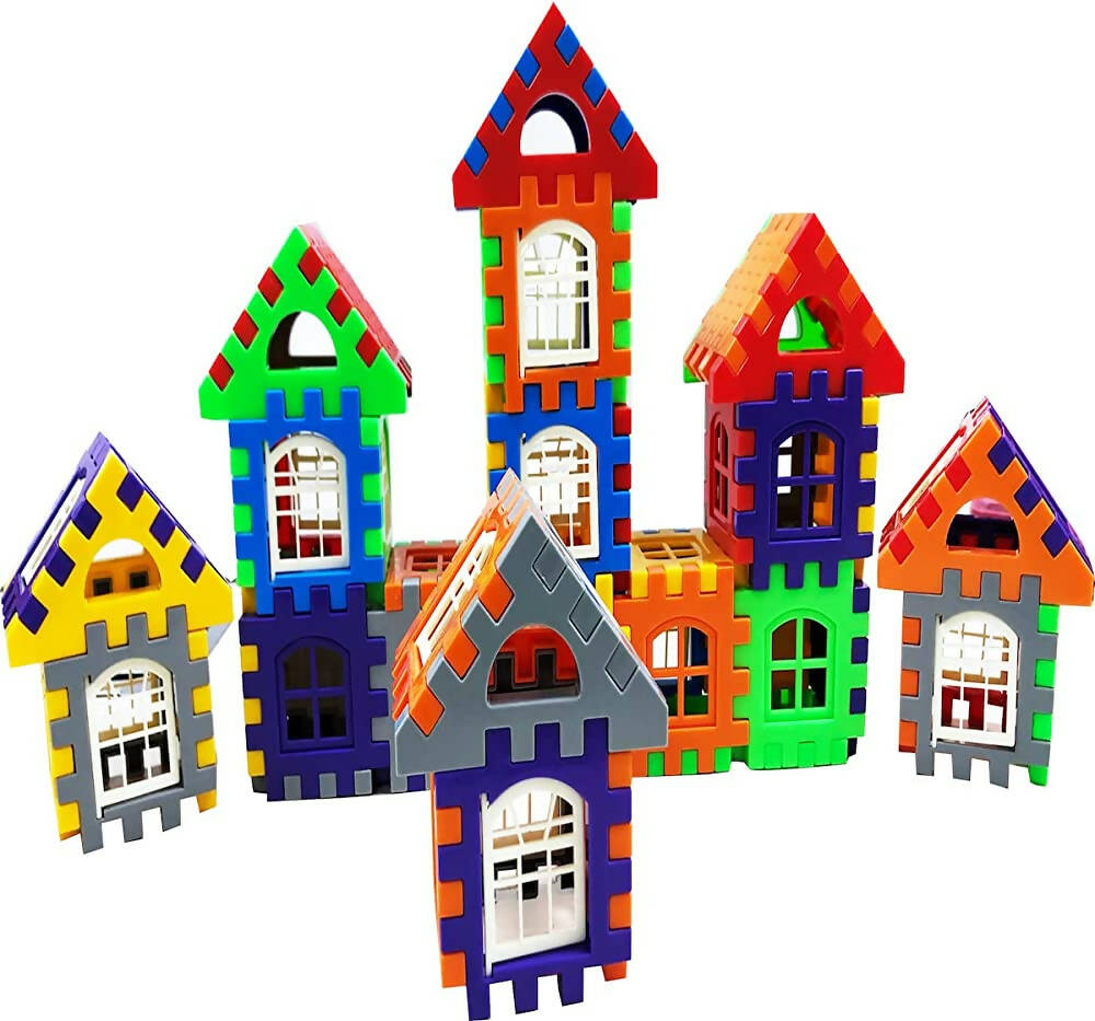 Kipa 210 Pieces Multi Colored Mega Jumbo Happy Home House Building Block with Attractive Windows and Smooth Rounded Edges Game with Storage Container | Grab2Buy