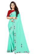 Vamika Rama Green Sana Silk Diamond And Pom Pom Saree | Grab2Buy