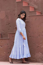 Yufta Blue Printed Dress | Grab2Buy