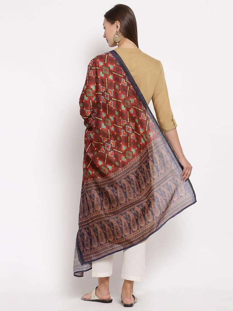 Myshka Women's Traditional Multi Cotton Print Casual Dupatta | Grab2Buy