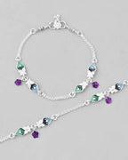 VOJ Set of 2 Mutli Color Meenakari Anklet | Grab2Buy