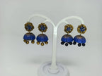 Terracota Beautiful Blue Terracotta Flower Studs with Jhumkas | Grab2Buy