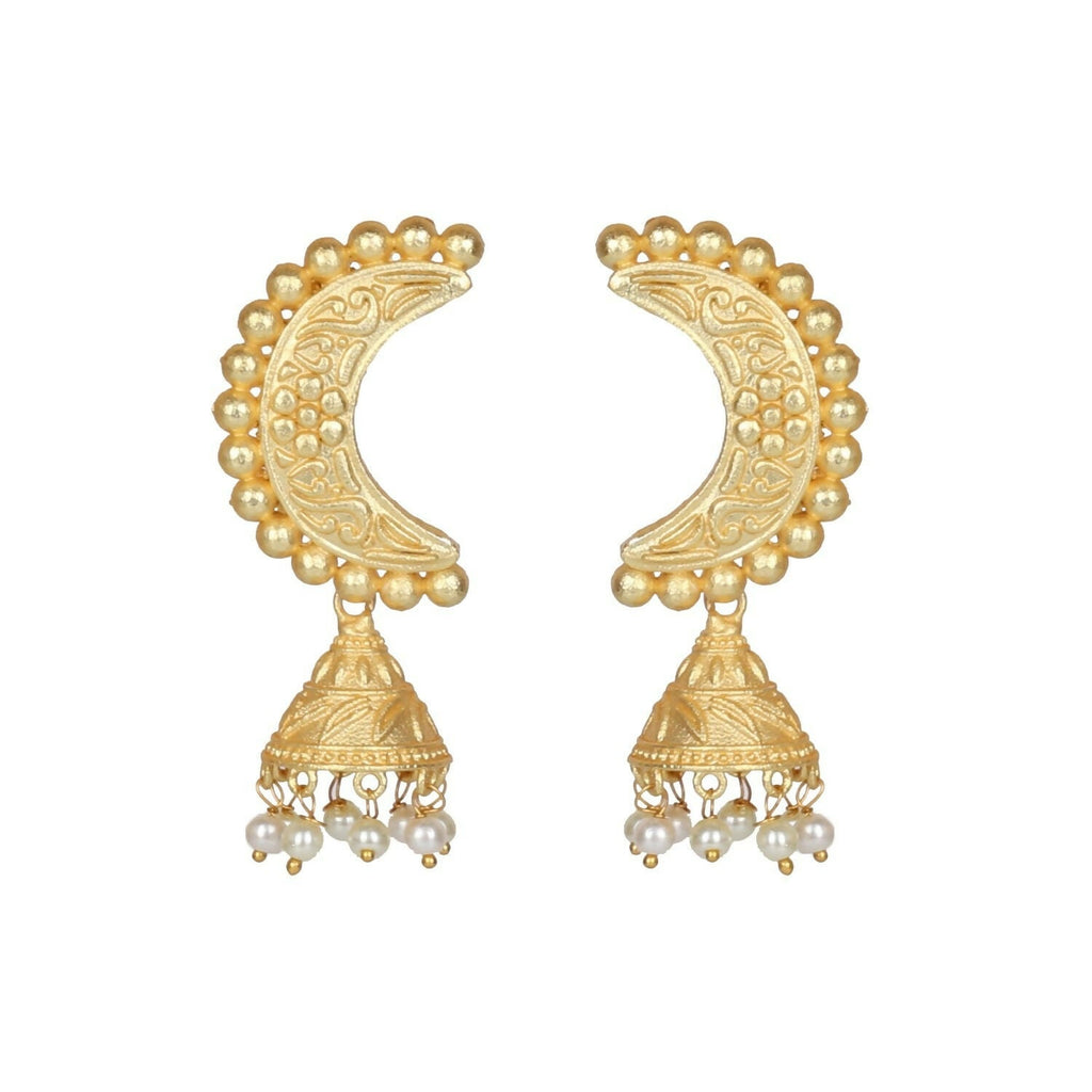 Joban Fashion Women Matte Gold Brass Earrings | Grab2Buy