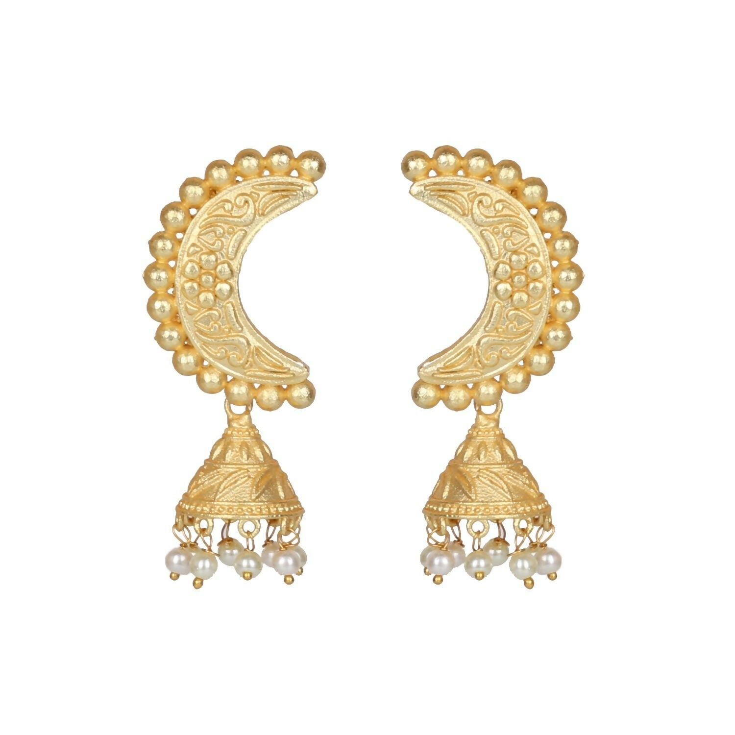 Joban Fashion Women Matte Gold Brass Earrings | Grab2Buy