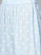 Yufta Women Blue & White Printed Kurta with Palazzo & Dupatta | Grab2Buy