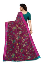 Vamika Purple Linen Satin Patta Saree (MANSI PURPLE) | Grab2Buy