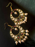 Joban Fashion Women Off White Meenakari Round Shape Flower Print Earring | Grab2Buy
