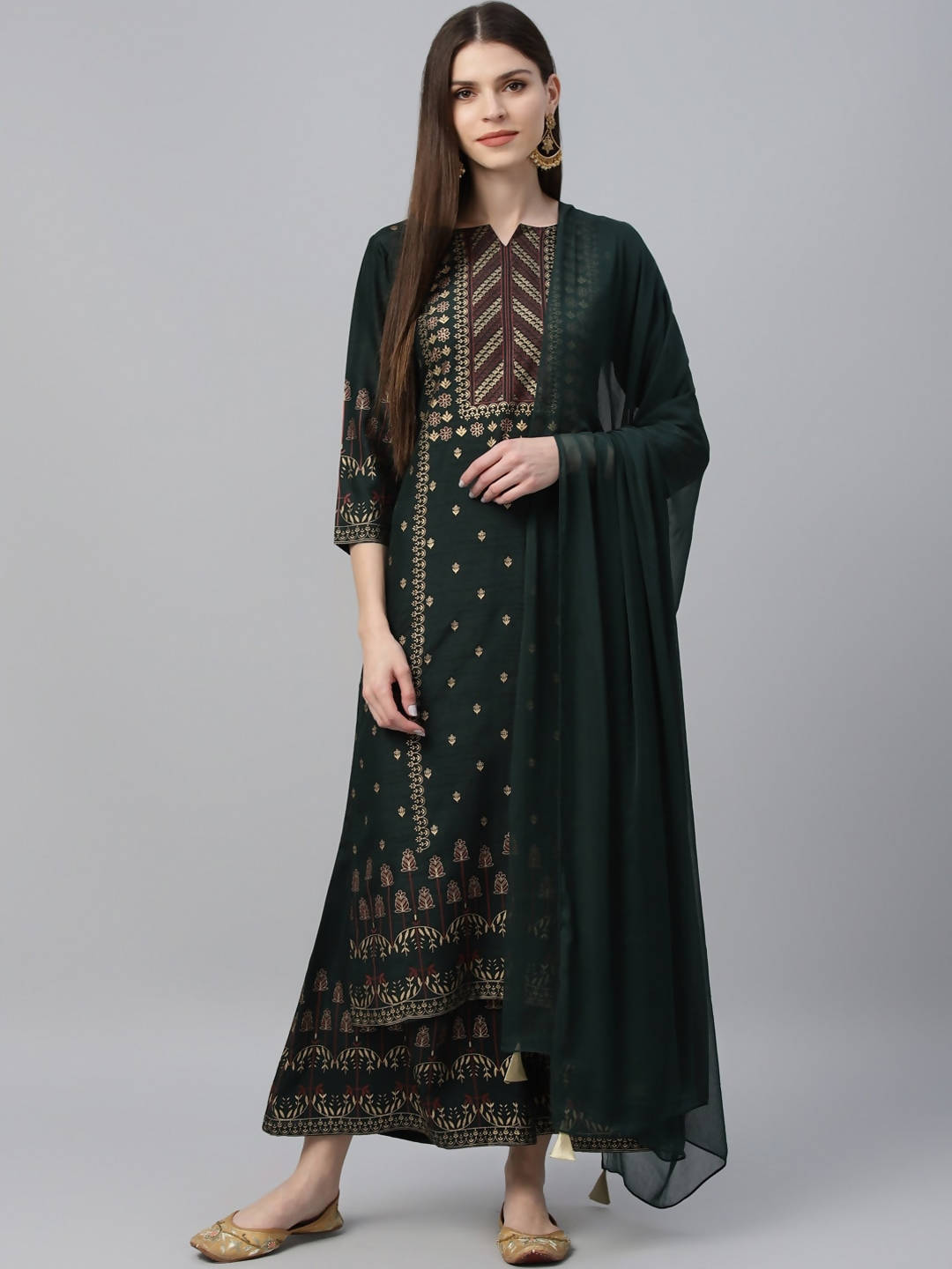 Cheera Printed Kurta Palazzo With Dupatta Set (CH117KPD) | Grab2Buy