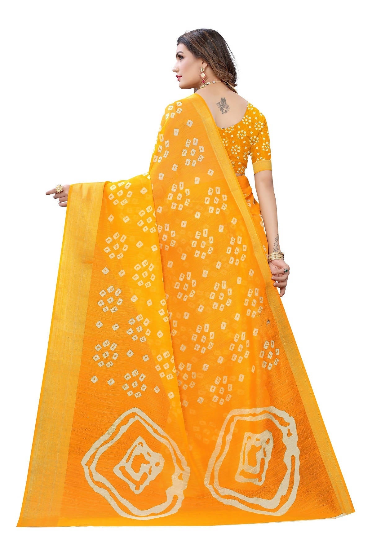 Vamika Stylish Orange Linen Jari Border Saree (RADHIKA ORANGE) | Grab2Buy