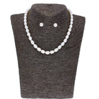 J Pearls 1 Line Oval Pearl Necklace - Real Pearl Jewelry | Grab2Buy