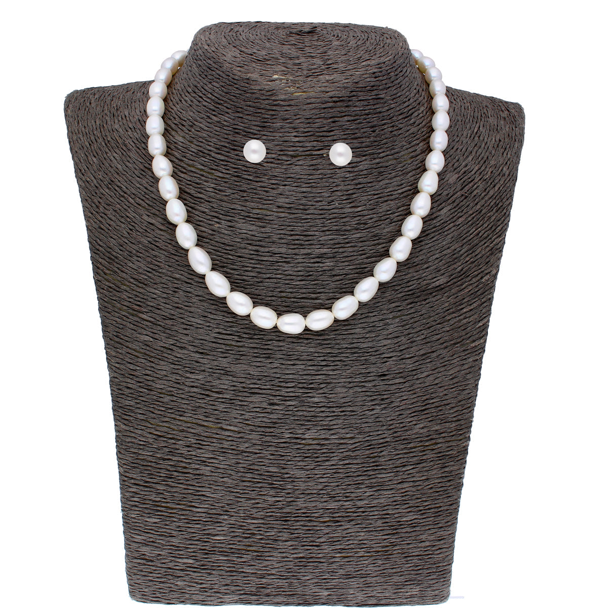 J Pearls 1 Line Oval Pearl Necklace - Real Pearl Jewelry | Grab2Buy