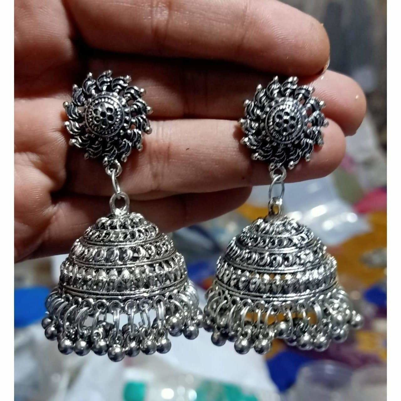 MS Fashion India Antique Wheel Shape Earrings Hanging Jhumkas | Grab2Buy