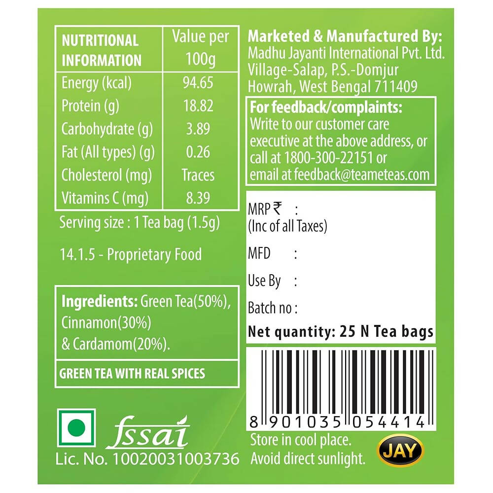 TE-A-ME Uplift Kashmiri Kahwa Natural Green Tea Bags | Grab2Buy