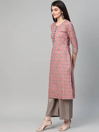 Yufta Women Pink & Blue Printed Kurta with Palazzo & Dupatta | Grab2Buy