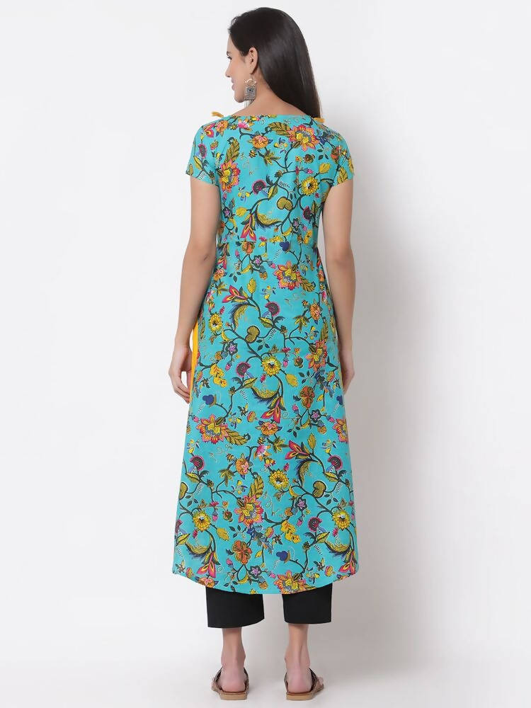 Myshka Women's Cotton Printed Half Sleeve Round Neck Multicolor Dress | Grab2Buy