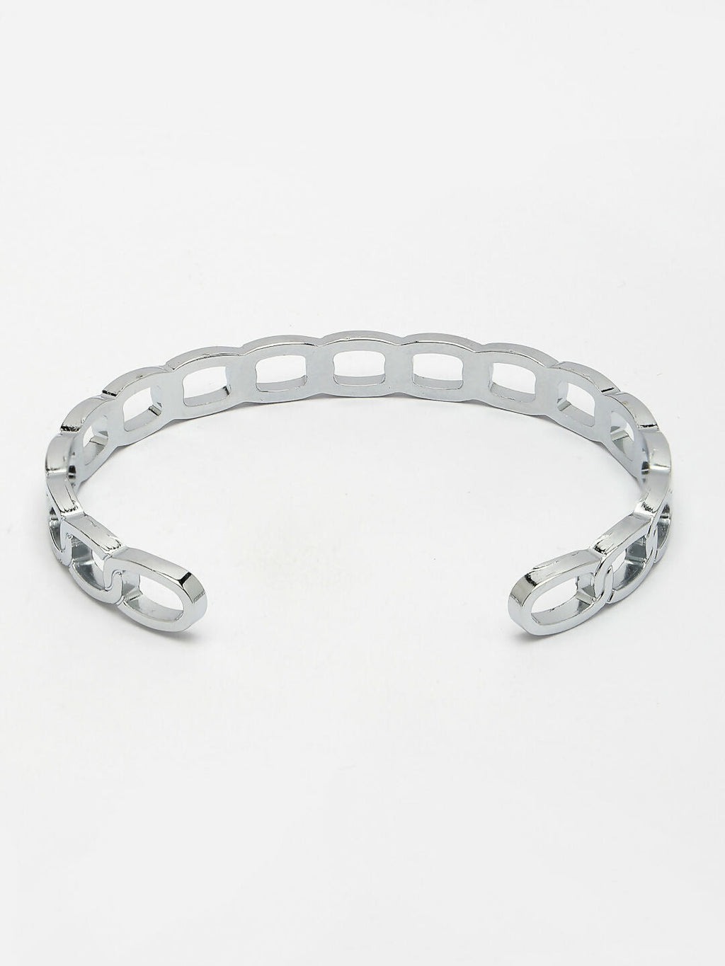NVR Men's Set of 2 Rhodium-Plated Metal Cuff Bracelet