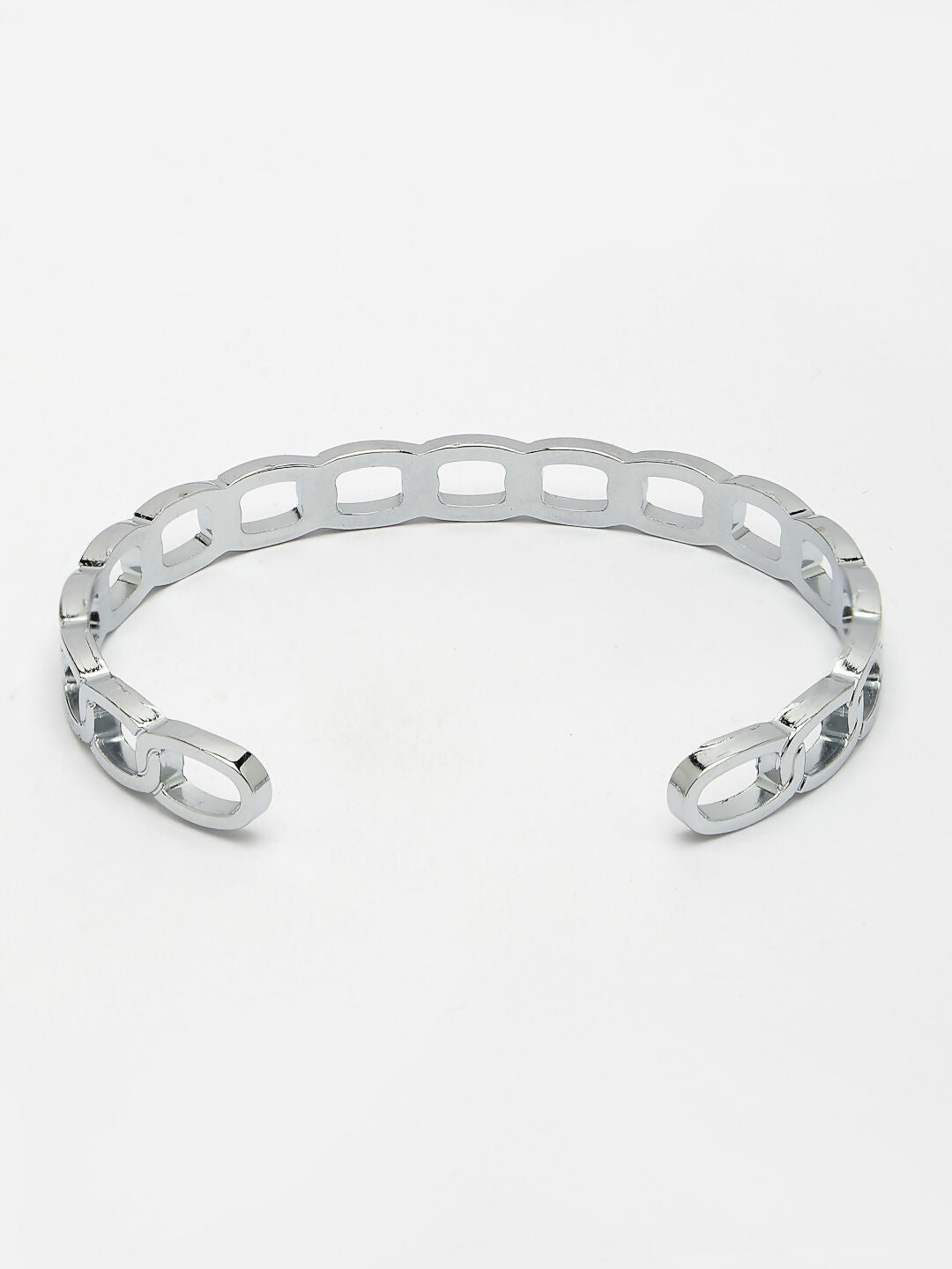 NVR Men's Set of 2 Rhodium-Plated Metal Cuff Bracelet