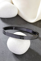 NVR Men's Set of 2 Gold & Black Rhodium-Plated Stainless Steel Kada Bracelet
