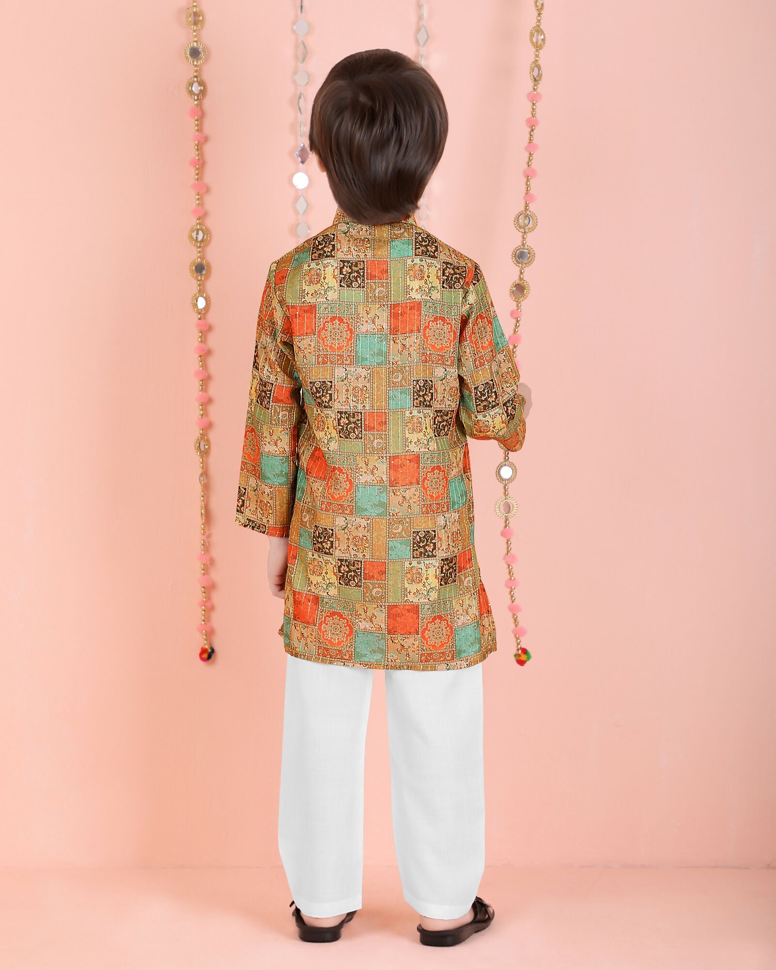 Joban Fashion Kids Island Cotton Full Sleeves Printed Kurta and Pyjama- Multi | Grab2Buy