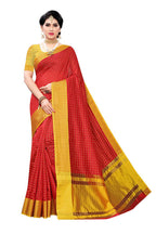 Vamika Red Cotton Silk Weaving Saree (Manipuri Red) | Grab2Buy