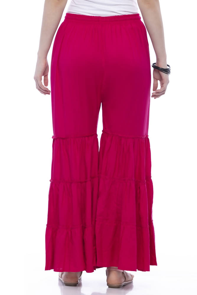 Mominos Fashion Reyon Cotton Magenta Palazzo | Grab2Buy
