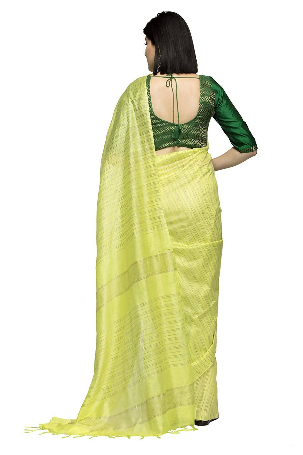 Mominos Fashion Light Parrot Green Color Bhagalpuri Saree | Grab2Buy