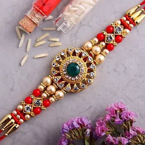 American Diamond Motif Rakhi and Cadbury Silk Chocolates | Grab2Buy