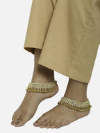 Women's Gold White Ghungroo Anklets - Ruby Raang | Grab2Buy