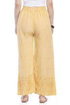 Mominos Fashion Reyon Cotton Dark Golden Embroidery Chikan Palazzo | Grab2Buy