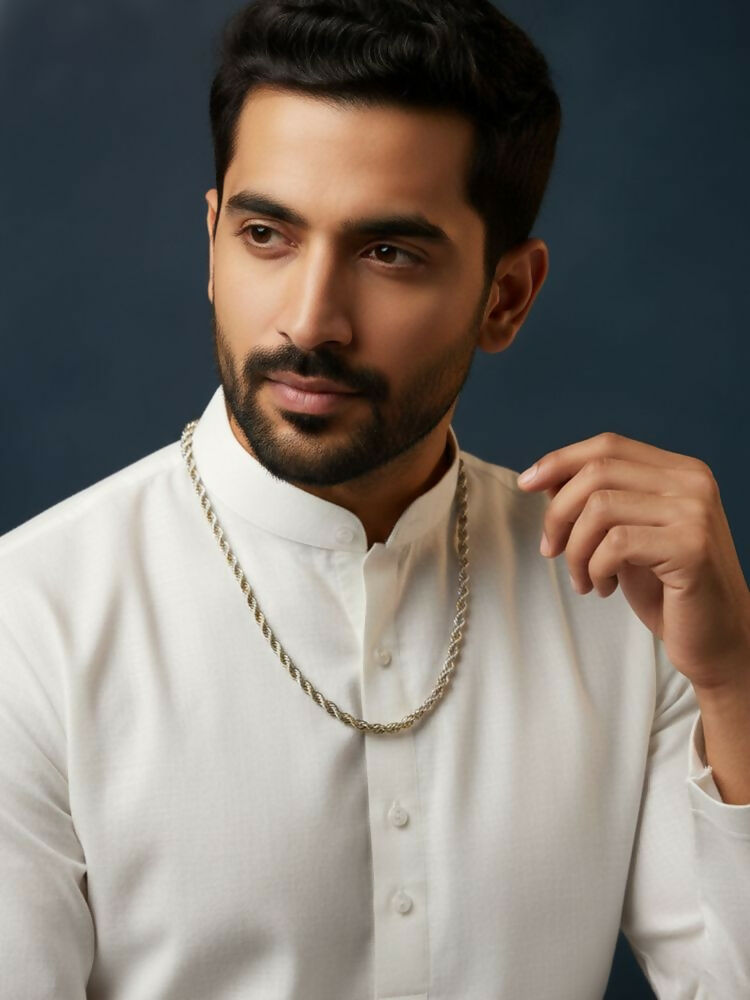 NVR Men's Handcrafted Rhodium Plated Chain | Grab2Buy