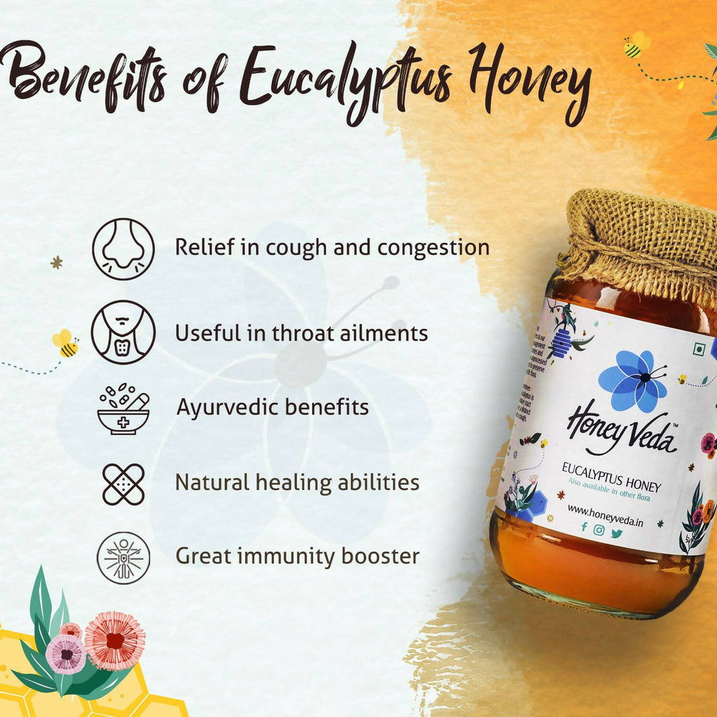 HoneyVeda Premium Raw Eucalyptus Honey | Grab2Buy