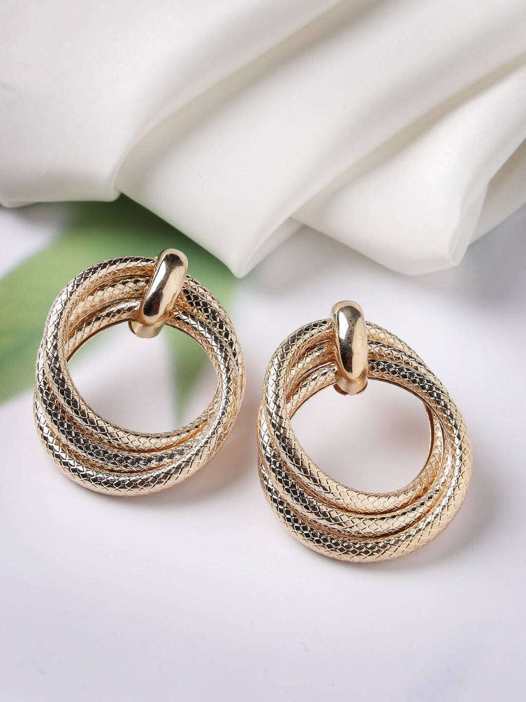 NVR Women's Gold-Polished Hoop Earrings | Grab2Buy