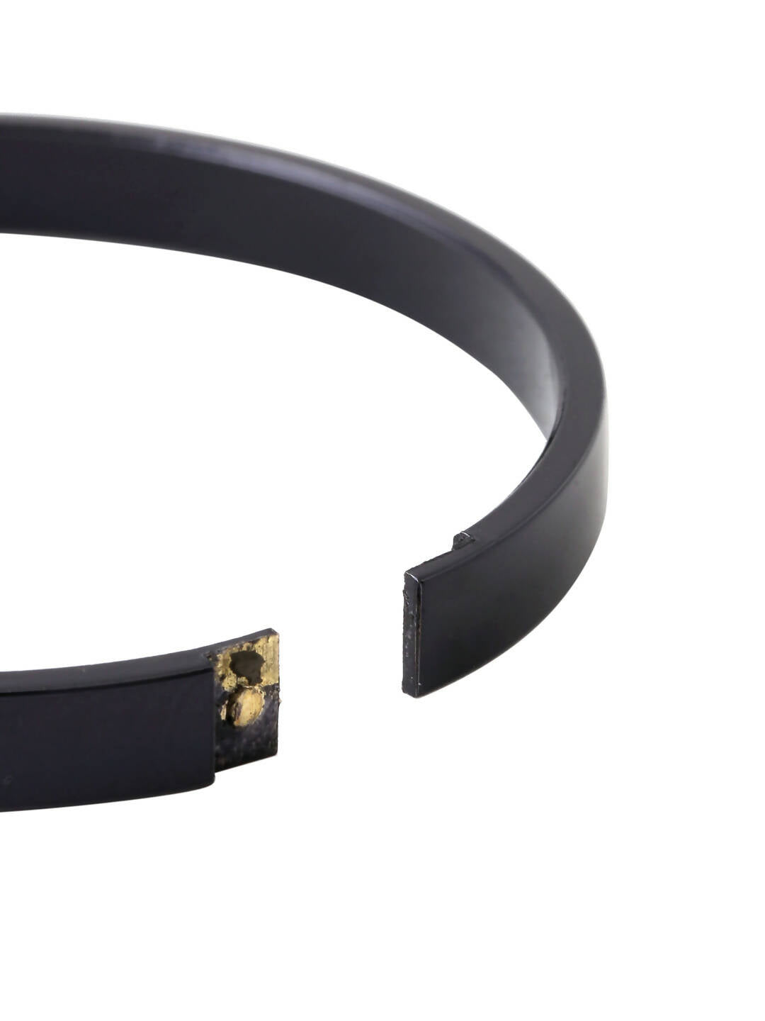 NVR Men's Black Metal Interlock Kada Bracelet | Grab2Buy