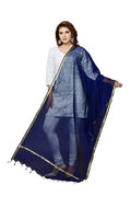 Mominos Fashion Navy Blue Banarsi Piping Dupatta | Grab2Buy