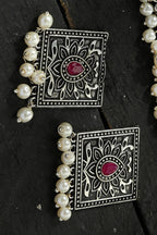Mominos Fashion Johar Kamal Statement Silver-Plated Brass Finish Kundan/Pearls Choker For Women (Multi) | Grab2Buy