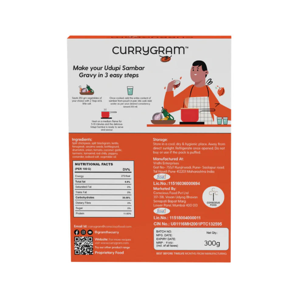 Currygram Udupi Sambar Masala Paste | Grab2Buy