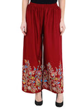 Mominos Fashion Maroon Floral Design Palazzo | Grab2Buy
