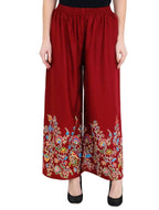Mominos Fashion Maroon Floral Design Palazzo | Grab2Buy