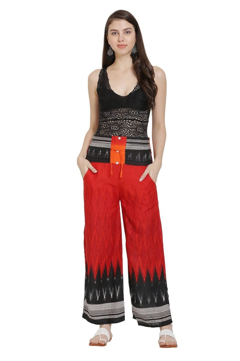 Asmaani Red Color Print Palazzo | Grab2Buy